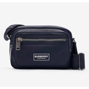 Burberry Unisex Warner Nylon Zipper Camera Crossbody Bag Navy 8111257